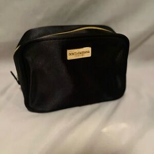 Dolce & Gabbana Black Cosmetic Bag with Gold Accents
